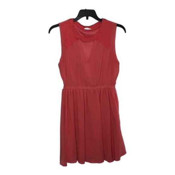 Tobi Salmon Pink Sleeveless Blouson Mini Dress Size Medium - Picture 2 of 15